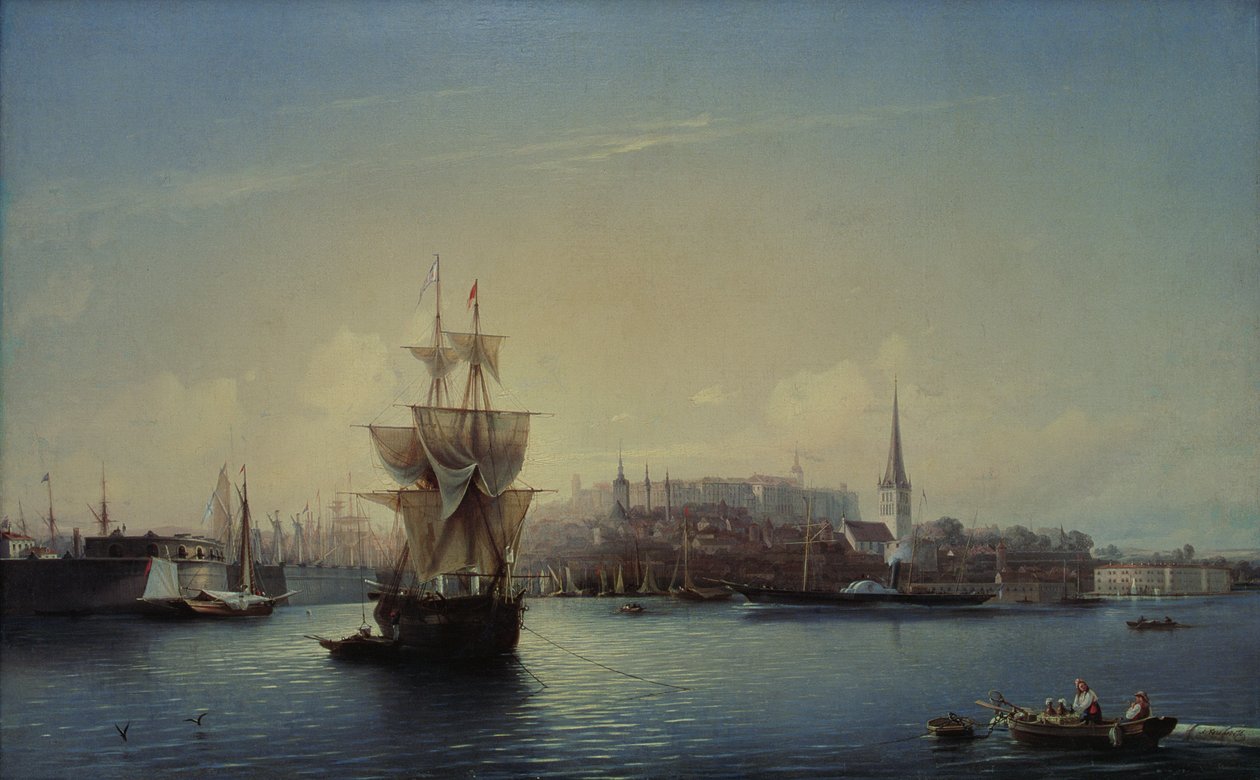 Tallinns hamn, 1853 av Aleksei Petrovich Bogolyubov