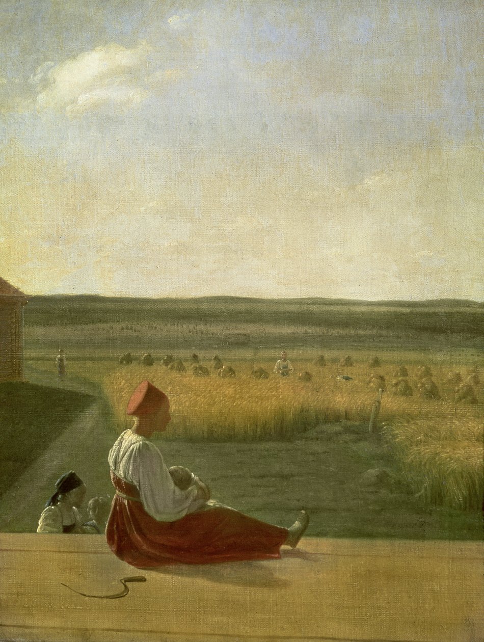 Skörd på sommaren, 1820-talet av Aleksei Gavrilovich Venetsianov