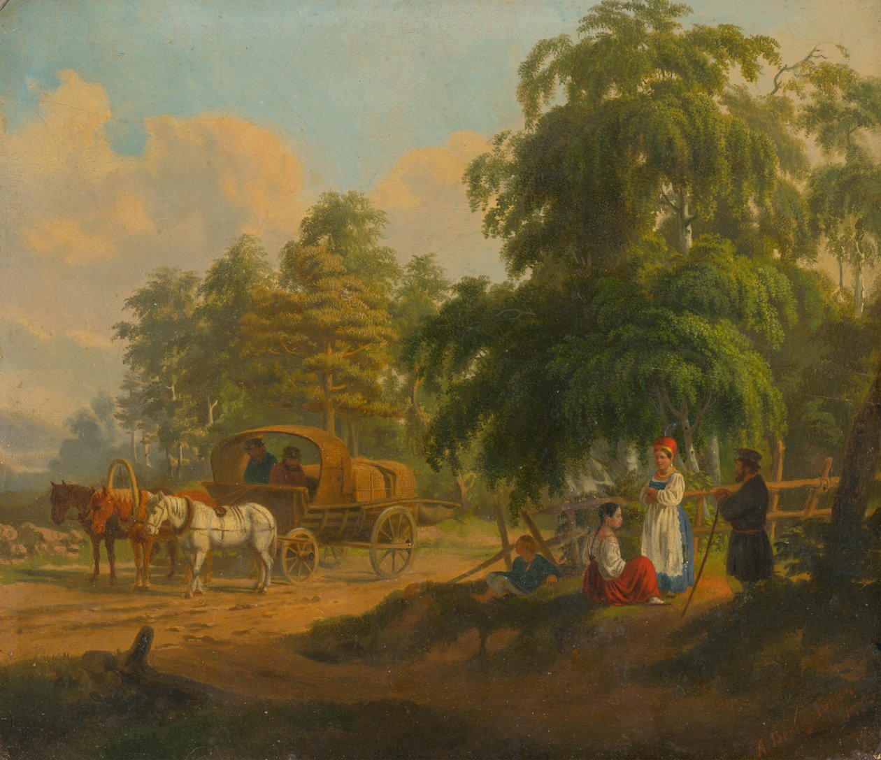 Landskap med rysk trojka, 1801. av Aleksei Gavrilovich Venetsianov