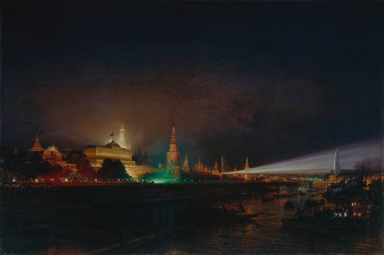 Belysning av Moskvas Kreml, 1883 av Aleksei Petrovich Bogolyubov