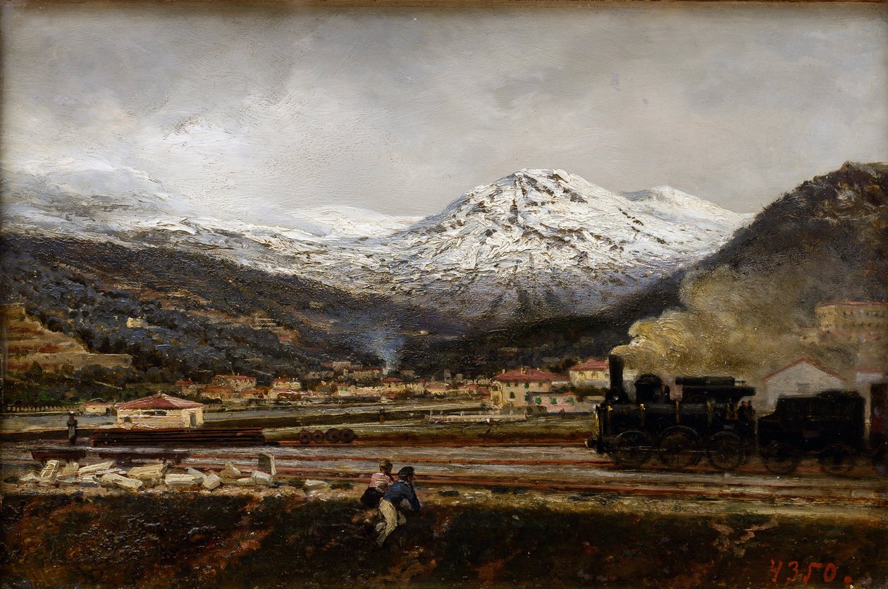 Bergslandskap av Alexei Petrovich Bogolyubov (Bogoliubov ou Bogolioubov) (1824-1896) av Aleksei Petrovich Bogolyubov