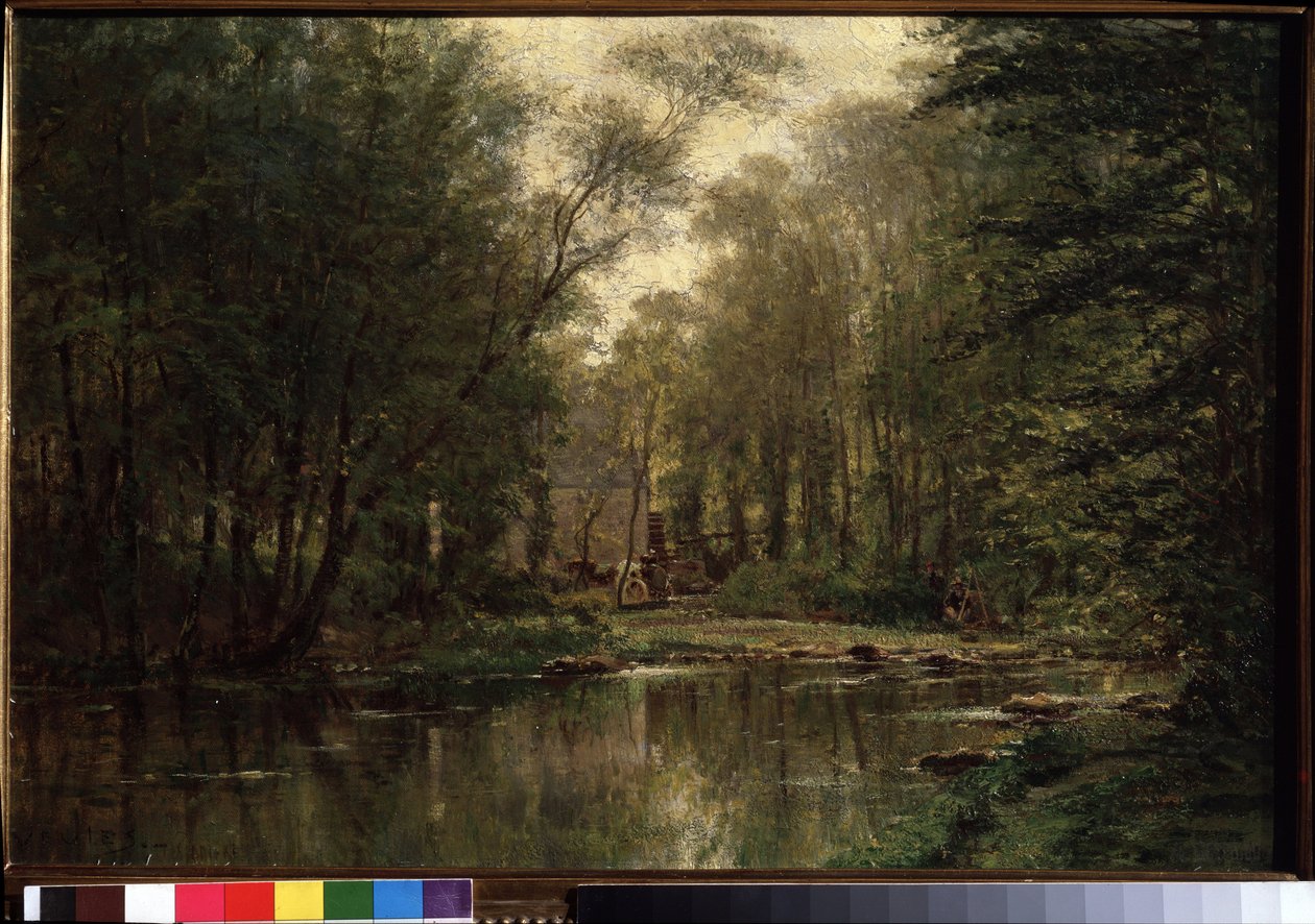 ""Landskapet av La Veules (eller Veulles) i Normandie"" Målning av Alexei Petrovich Bogolyubov (Bogoliubov eller Bogolioubov) (1824-1896) 1871 Statliga Tretyakov Gallery, Moskva av Aleksei Petrovich Bogolyubov