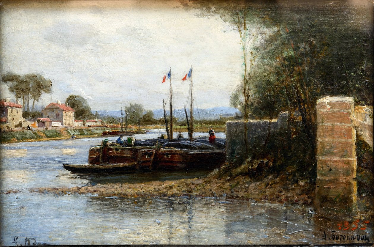 Staden Adams Island - Adams ö av Alexei Petrovich Bogolyubov (Bogoliubov eller Bogolioubov) (1824-1896) av Aleksei Petrovich Bogolyubov