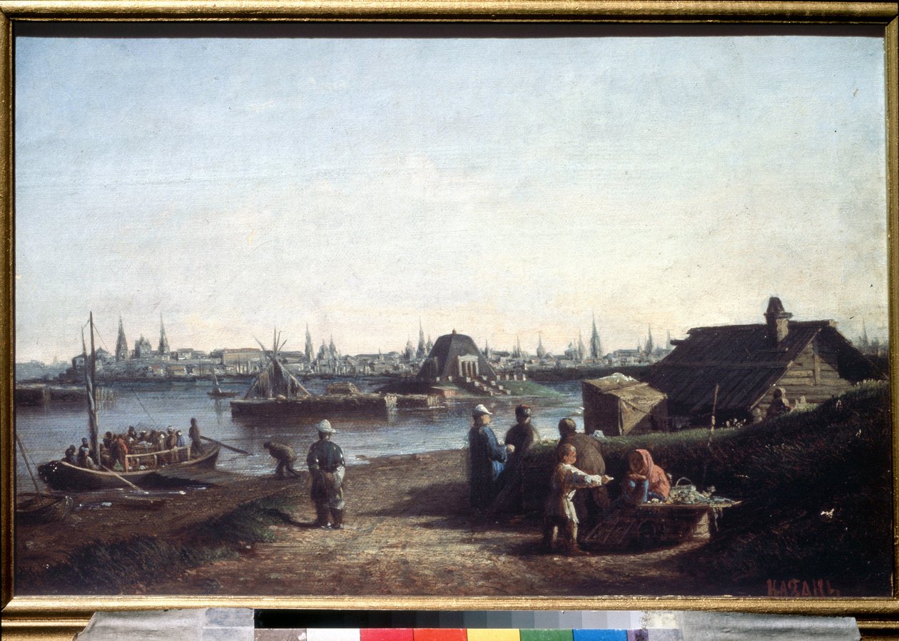 ""Utsikt över staden Kazan vid Volga i Ryssland"" Målning av Alexei Petrovich Bogolyubov (Bogoliubov eller Bogoliubov)(1824-1896) 1861 Ryska statens museum, Sankt Petersburg av Aleksei Petrovich Bogolyubov
