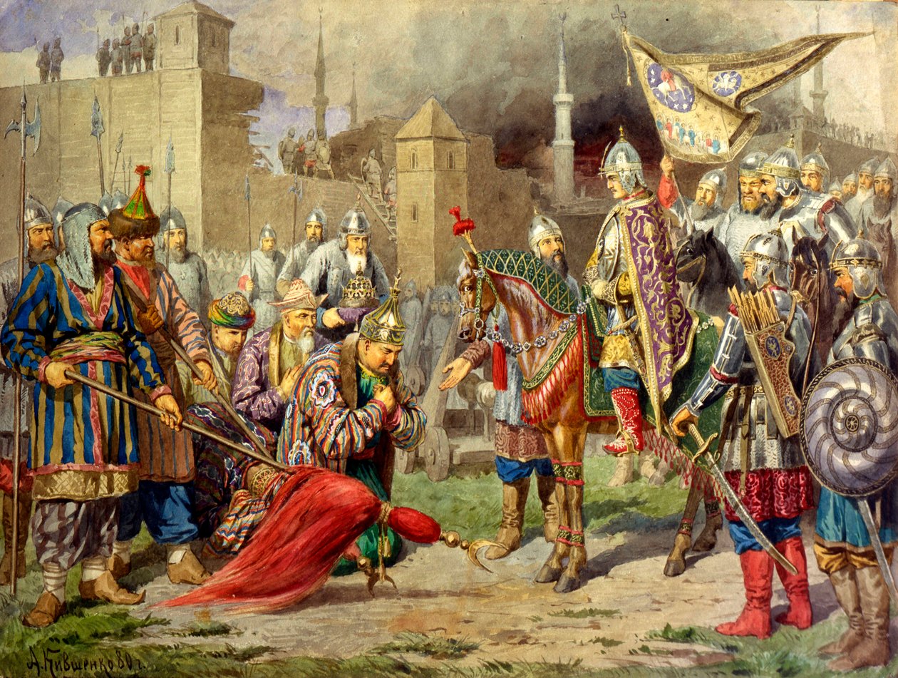 "Tsar Ivan IV erövrar Kazan 1552", 1880 av Aleksey Kivshenko