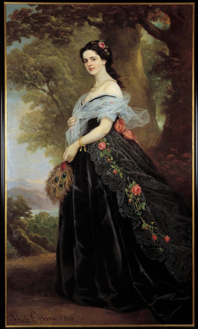 Porträtt av grevinnan Juliette Cotti Målning av Alexandro Ossani (1800-talet) 1869 Florens museum för modern konst av Alessando Ossani