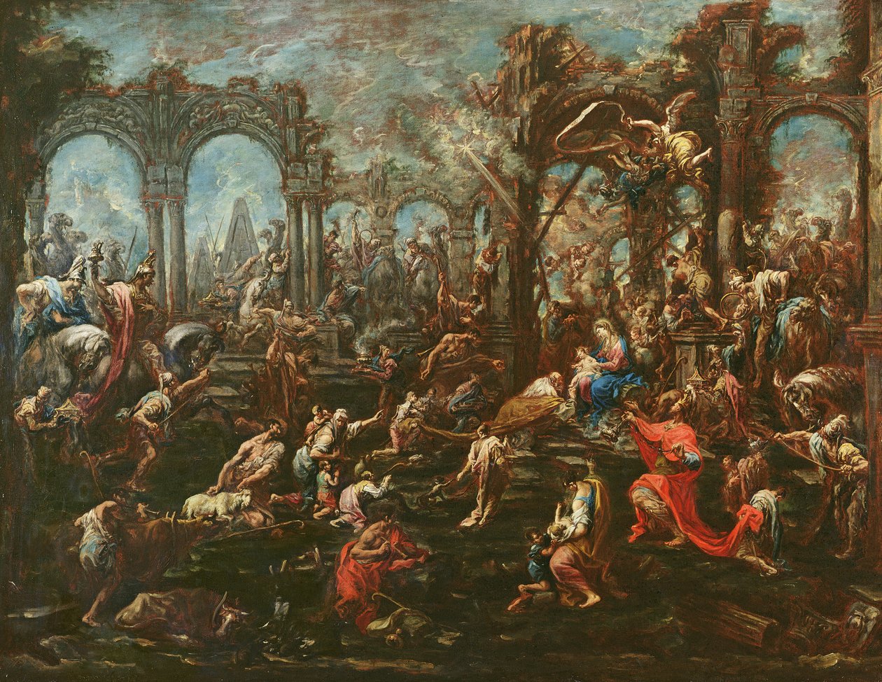 Tillbedjan av Magi av Alessandro Magnasco