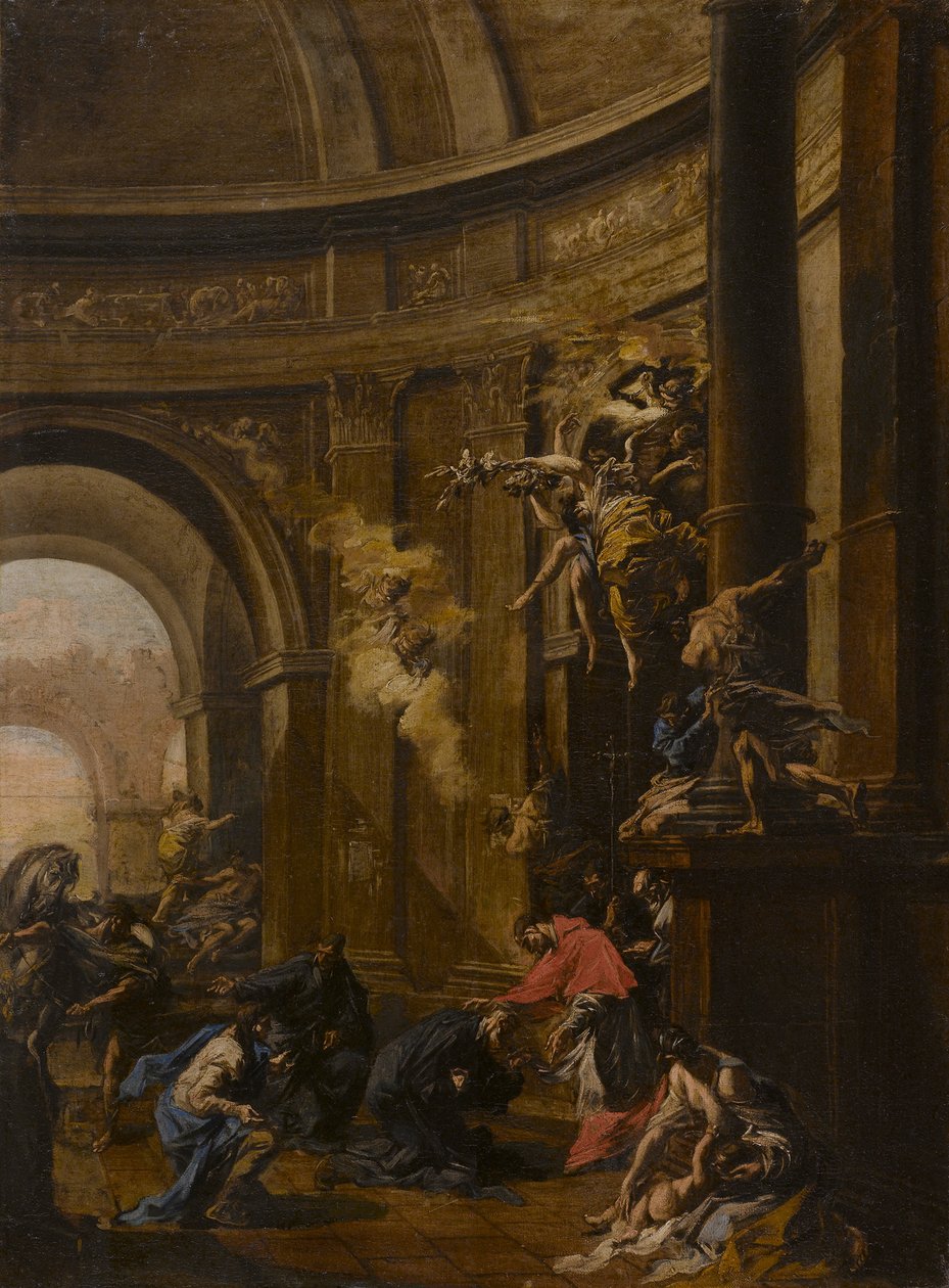 Saint Carlo Borromeo tar emot Oblates av Alessandro Magnasco