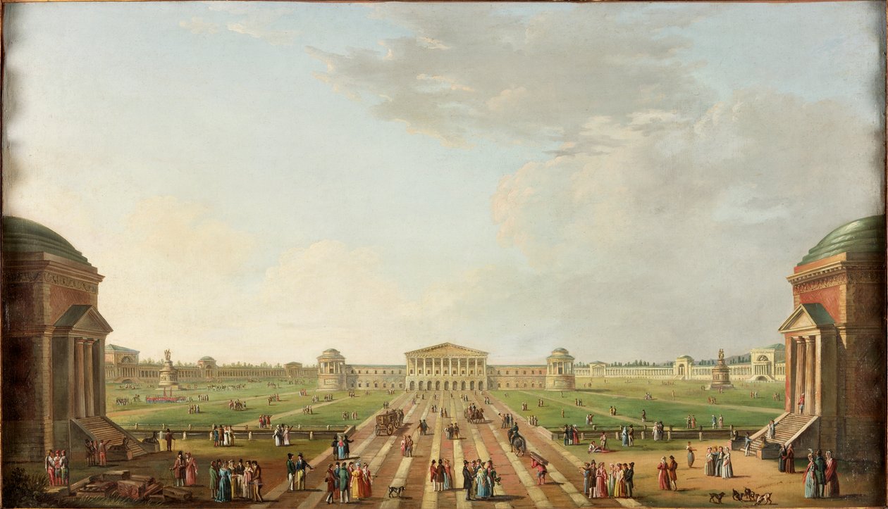 Utsikt över det planerade Foro Bonaparte, Milano, ca 1800 av Alessandro Sanquirico