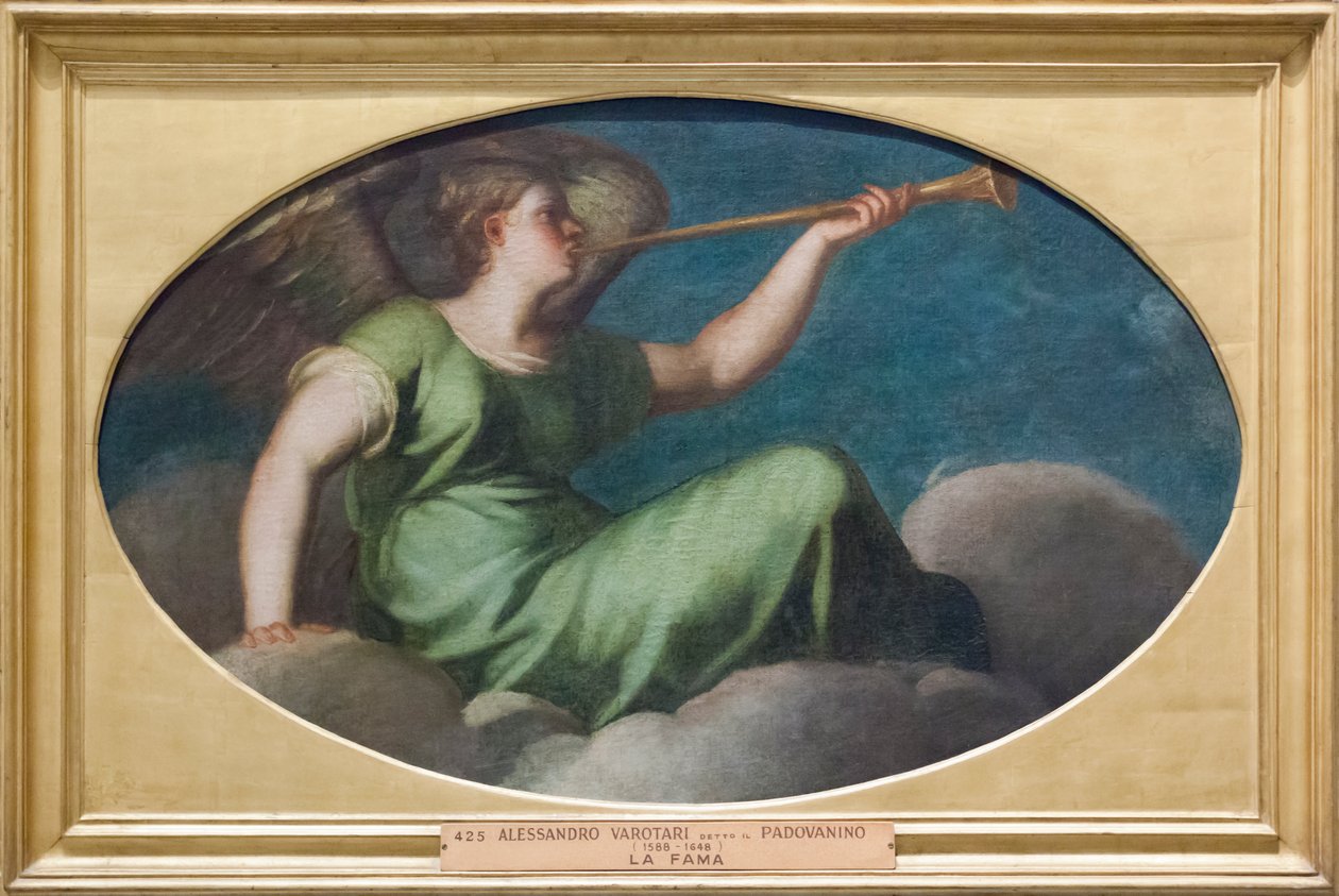 Fame (olja på duk) av Alessandro (1588 1648) Varotari