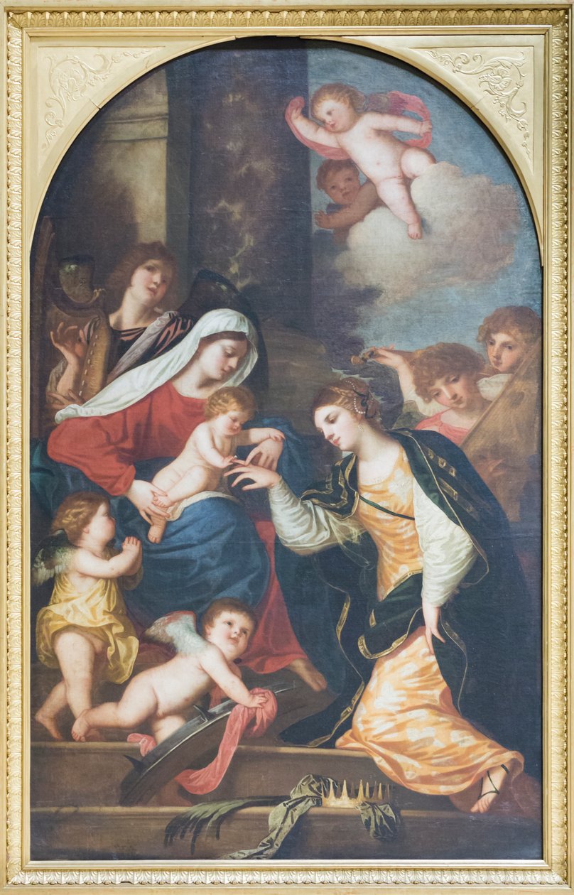 Sankt Katarinas mystiska bröllop av Alessandro (1588 1648) Varotari