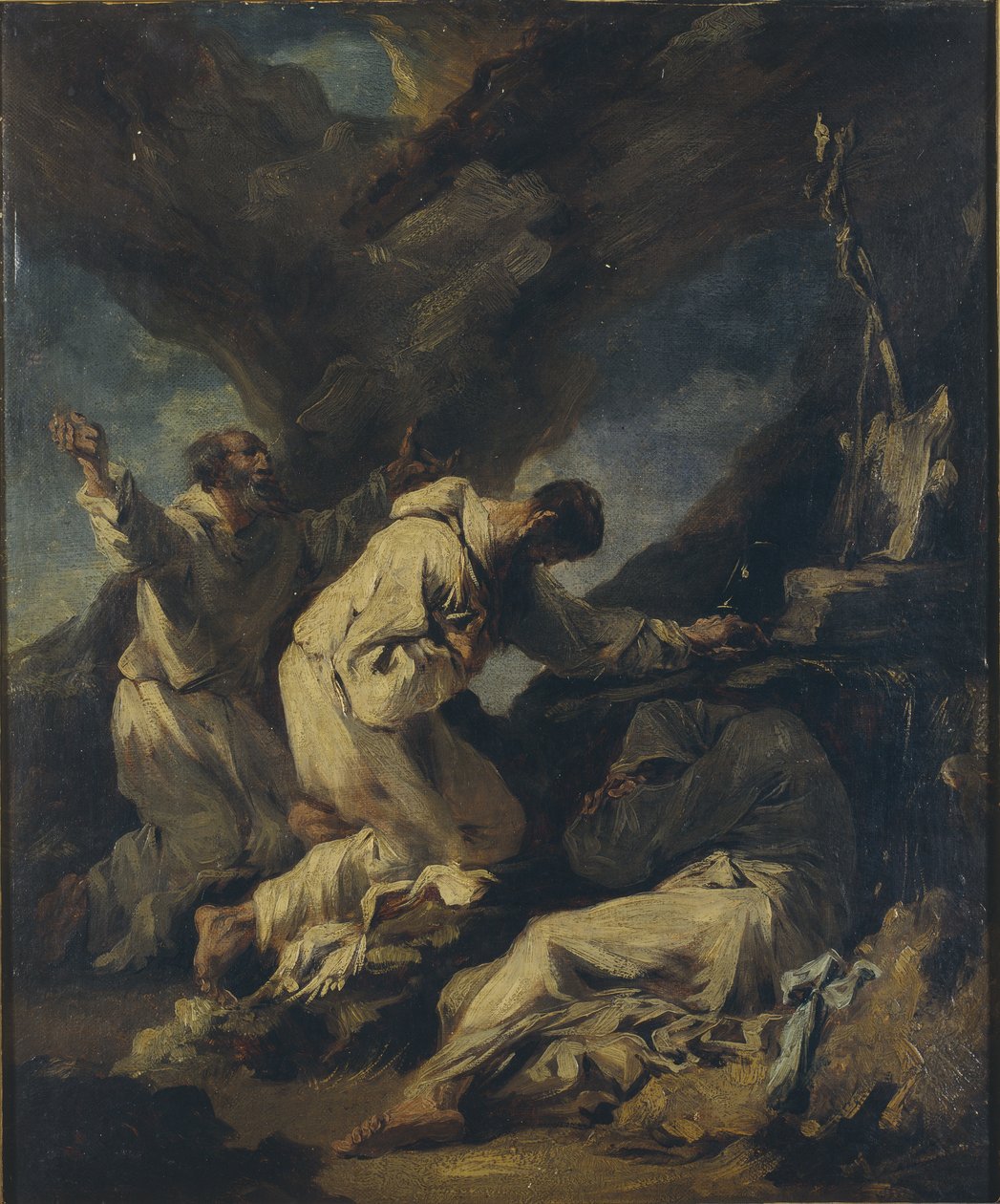 Camaldolese munkar i extatisk bön (olja på duk) av Alessandro (studio of) Magnasco