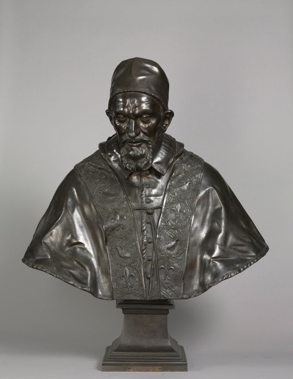 Porträtt av påven Innocentius X Pamphili, formgiven 1647-1648, gjuten 1650-1700. av Alessandro Algardi