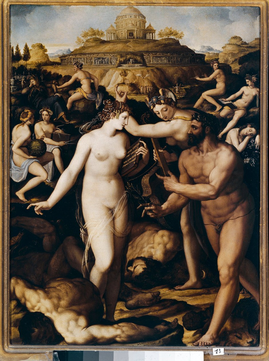 Herkules och muserna (målning av Alessandro Allori