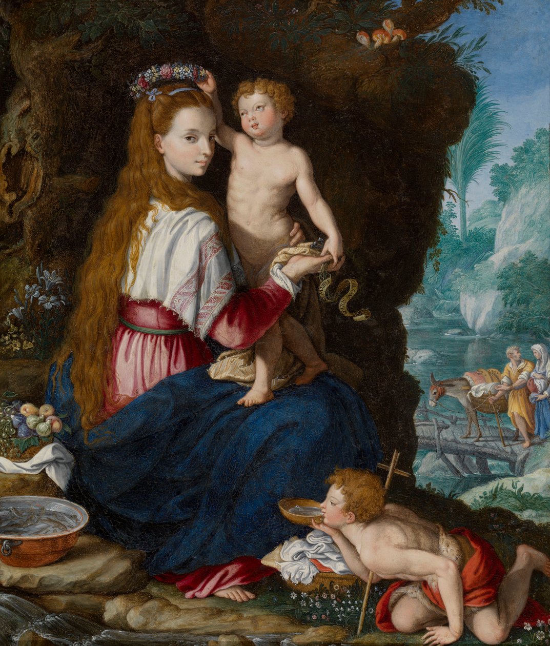 Madonnan med Jesusbarnet och den helige Johannes Döparen av Alessandro Allori