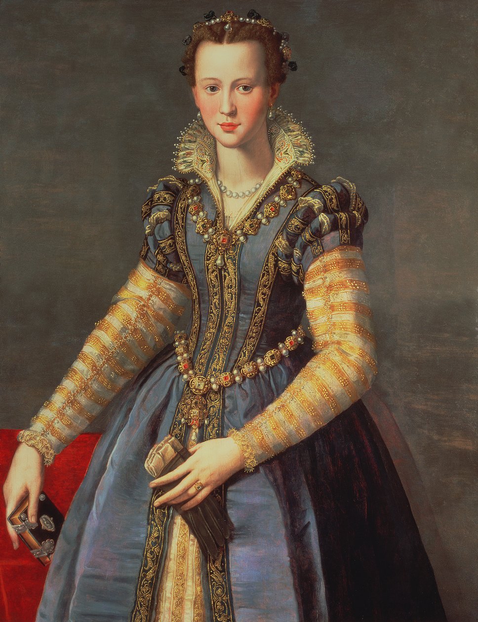 Marie de Medici (1573-1642), fru till Henri IV av Frankrike (1553-1610) (panel) av Alessandro Allori