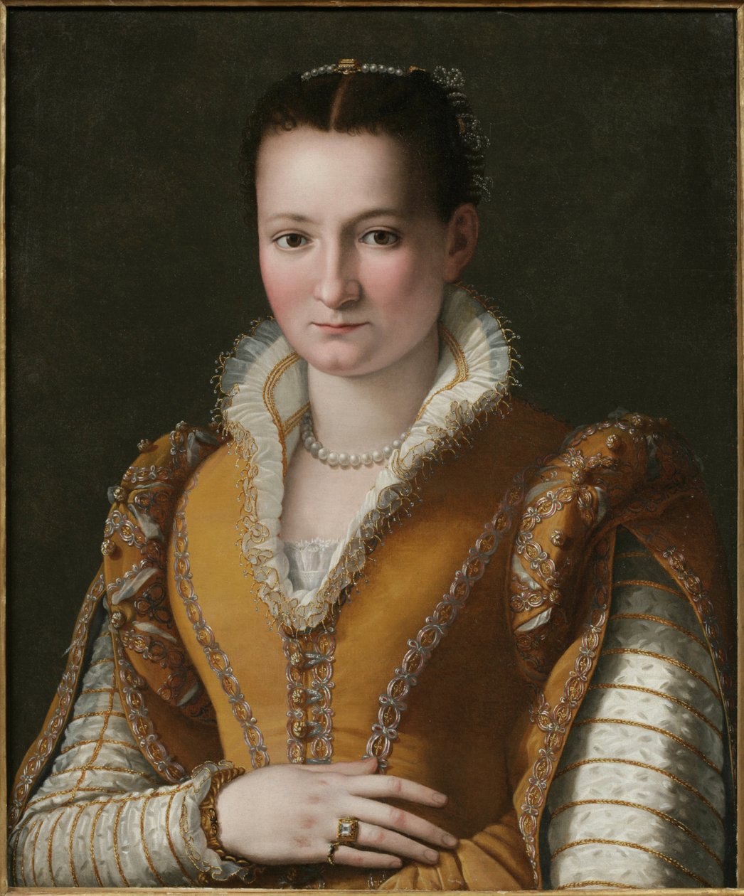 Porträtt av en ung kvinna av Alessandro Allori