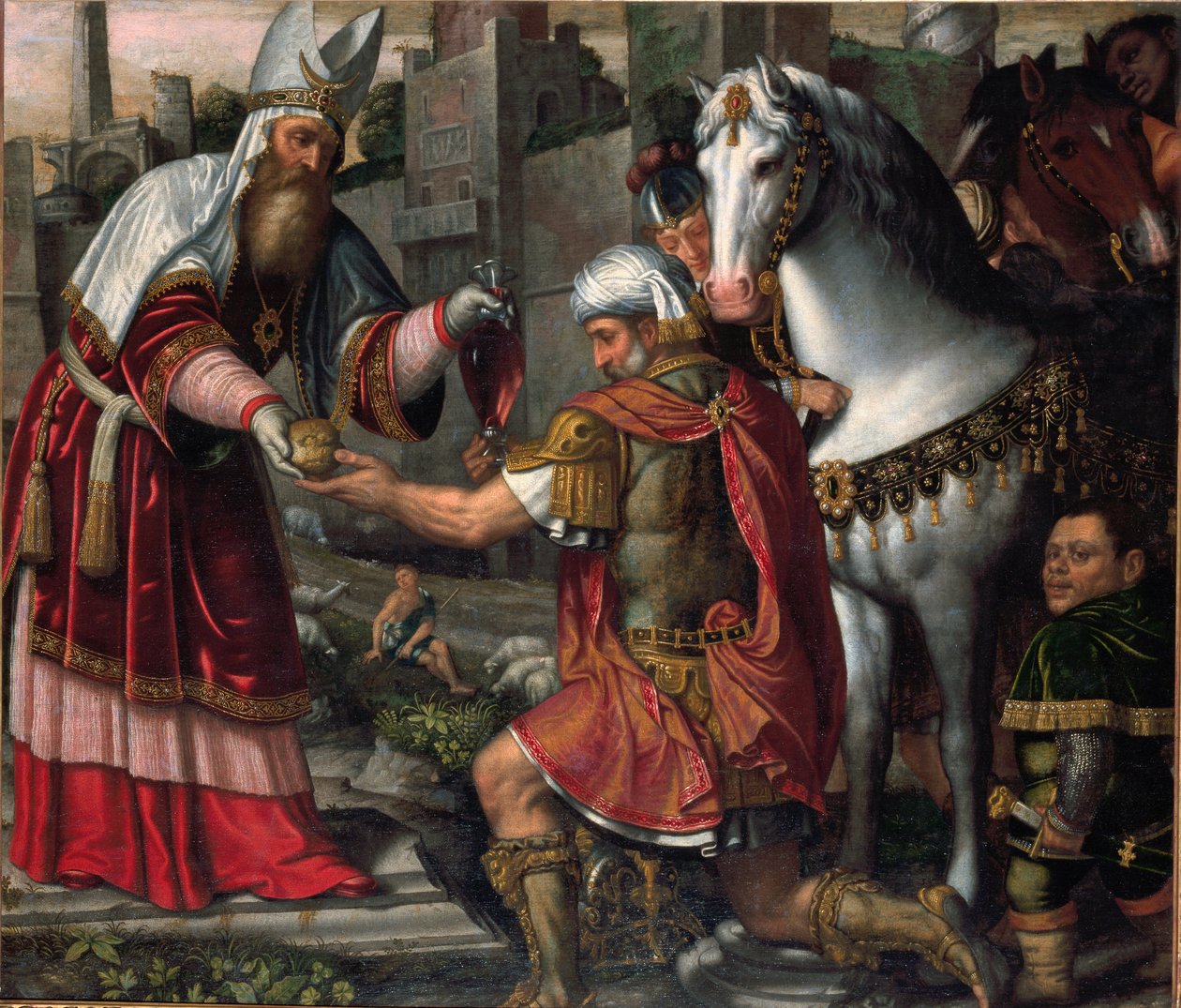 Möte mellan Abraham och Melkisedek (Målning av Alessandro Bonvicino Moretto