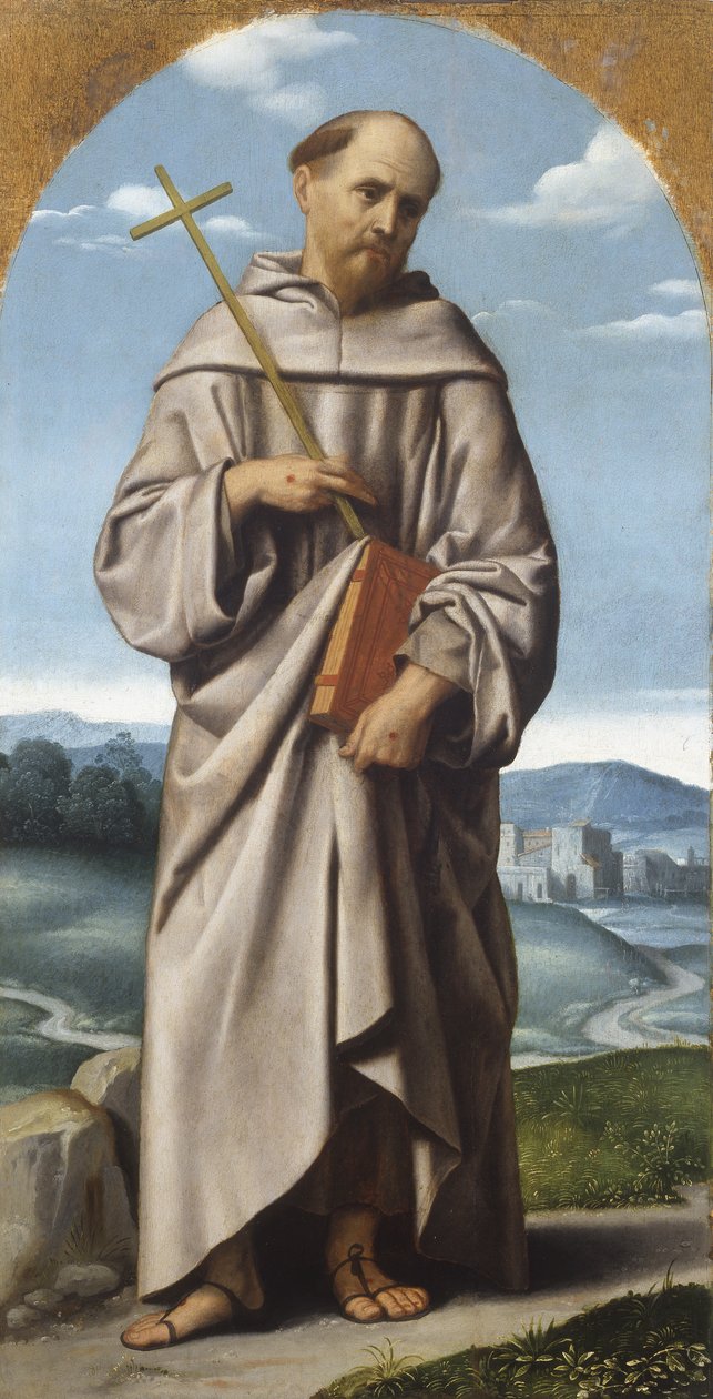 St. Franciskus, ca 1529 (olja på duk) av Alessandro Bonvicino Moretto