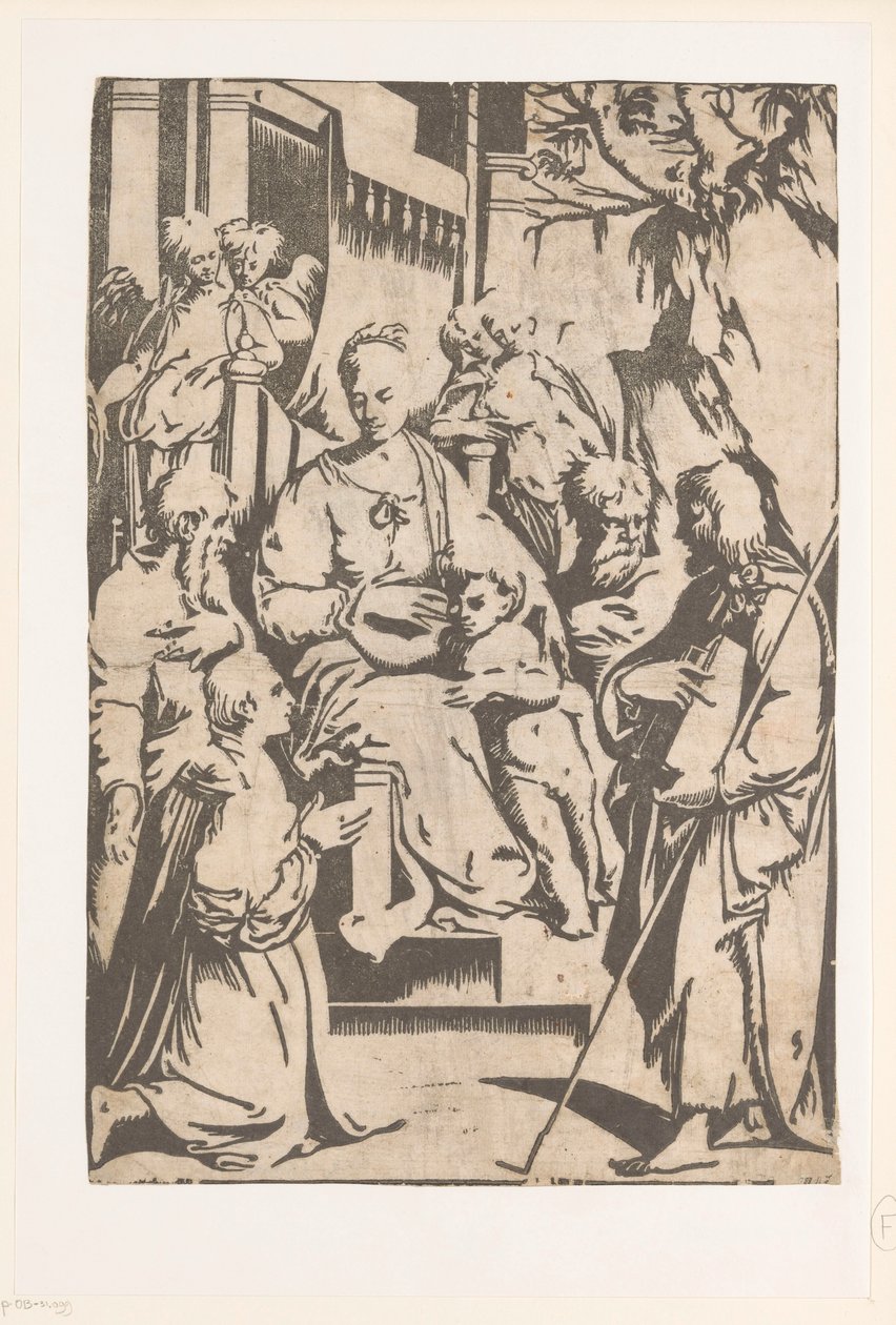 Maria med barn omgiven av helgon av Alessandro Gandini