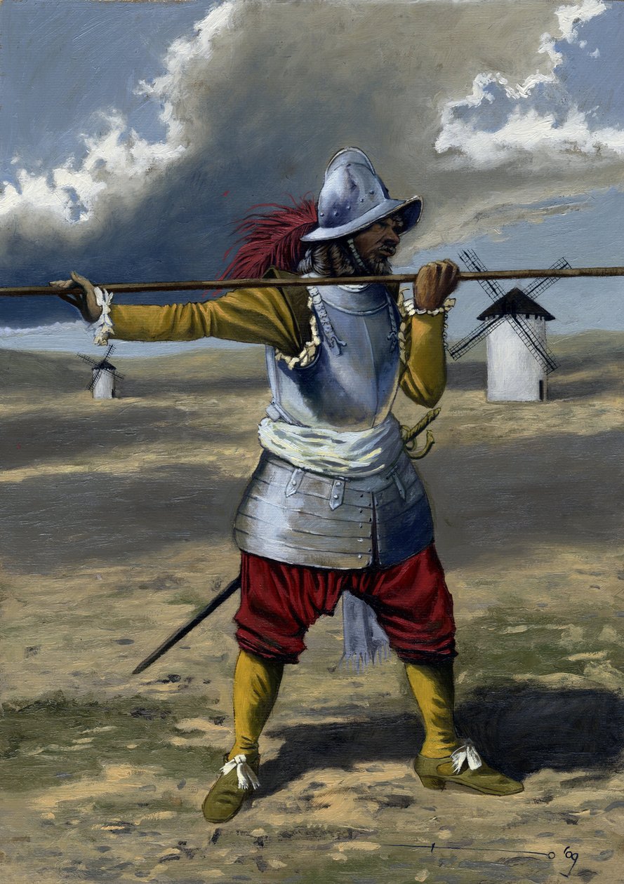 En tercio, piquier av det spanska infanteriet mellan 1534 och 1704. Teckning av Alessandro Lonati av Alessandro Lonati