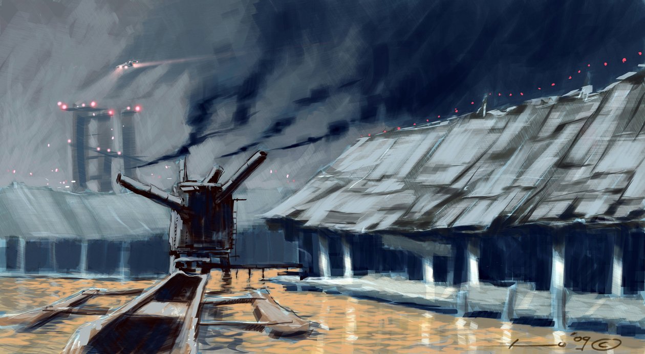 Förväntan: hus på pålar (palafitter). Illustration av Alesandro Lonati. 2010 av Alessandro Lonati