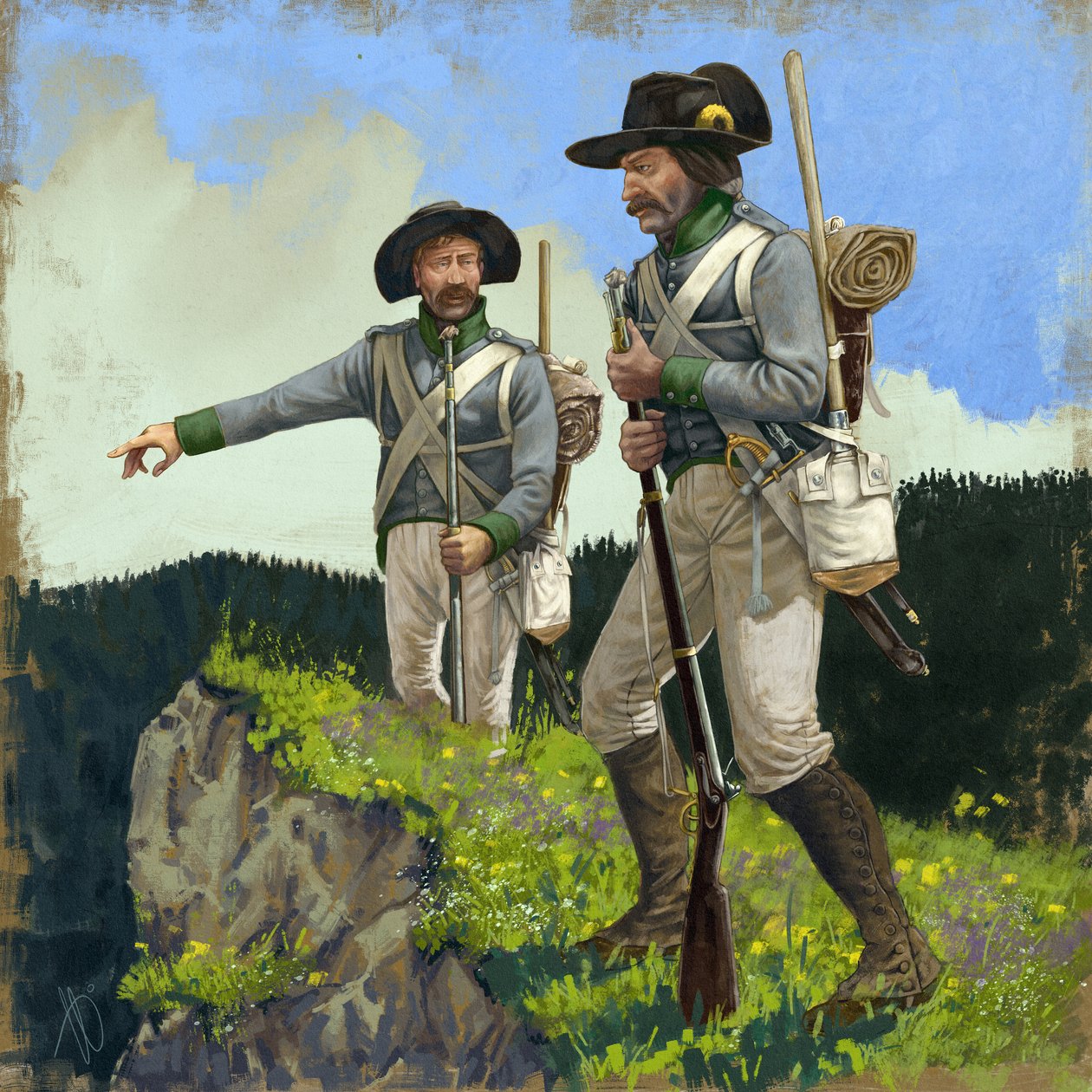 Österrikiska pionjärer inom perlustration, cirka 1809, 2018 av Alessandro Lonati