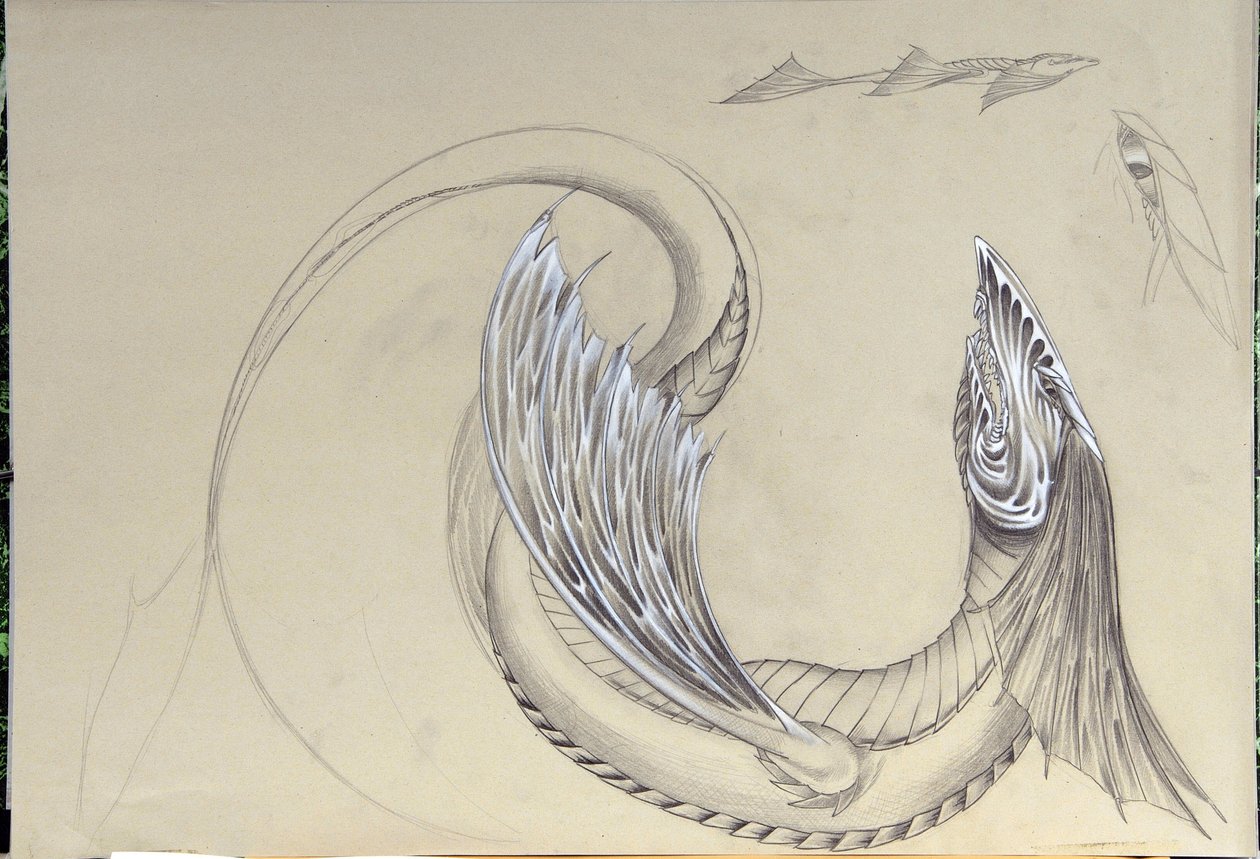 Fantastisk varelse: Sea Dragon. Skiss av Alessandro Lonati av Alessandro Lonati