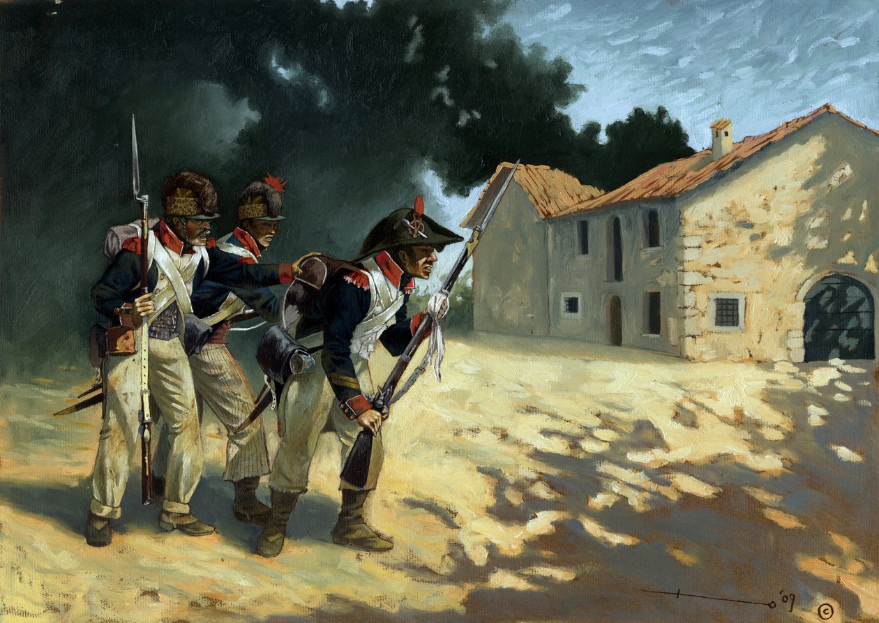 Första imperiet: Det franska infanteriets grenadjärer på patrull under de italienska kampanjerna. Teckning av Alessandro Lonati av Alessandro Lonati