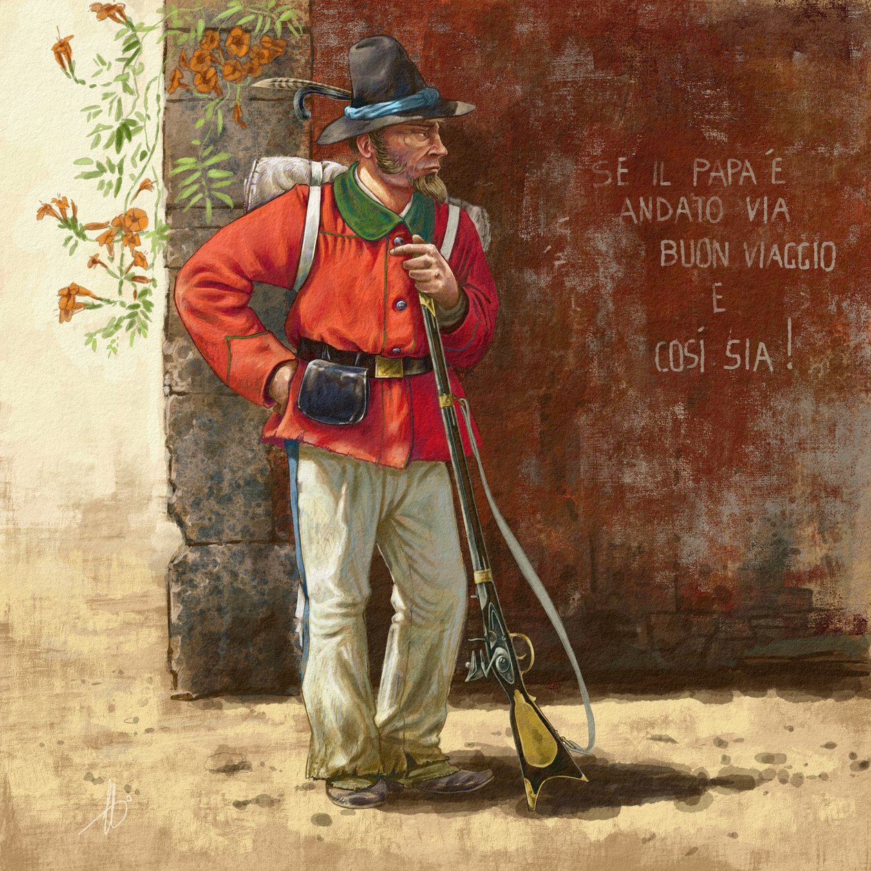 Garibaldian Volunteer i den romerska republiken av Alessandro Lonati
