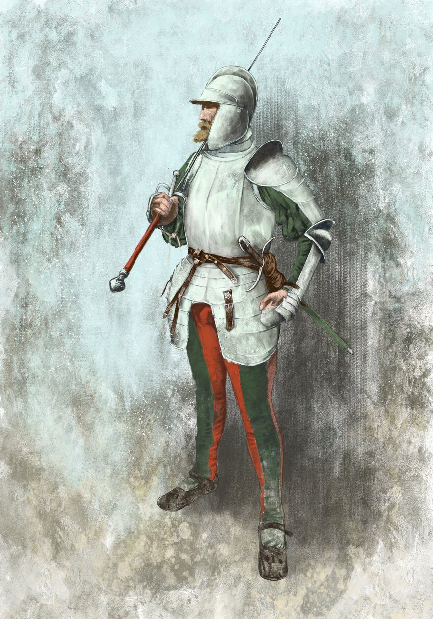 Lansquenet i rustning (illustration) av Alessandro Lonati