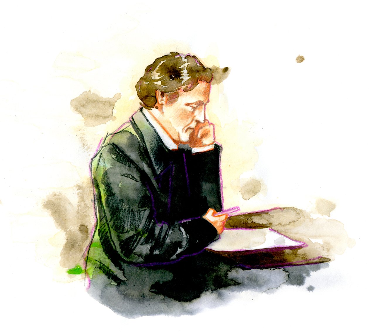 Lewis Carroll, engelsk författare - porträtt av Lewis Carroll (Charles Lutwidge Dodgson av Alessandro Lonati
