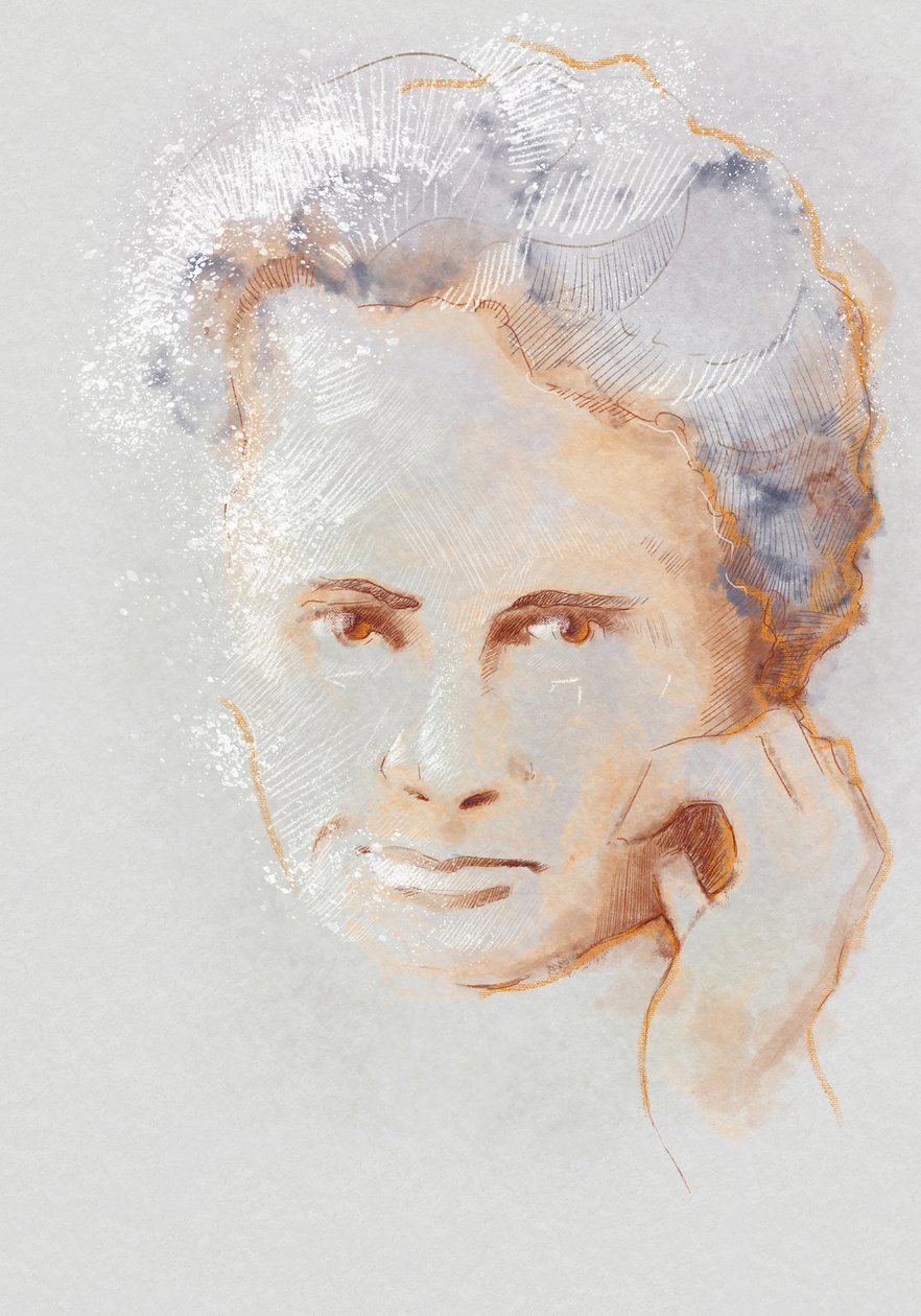 Marie Sklodowska Curie, 2023 (illustration) av Alessandro Lonati