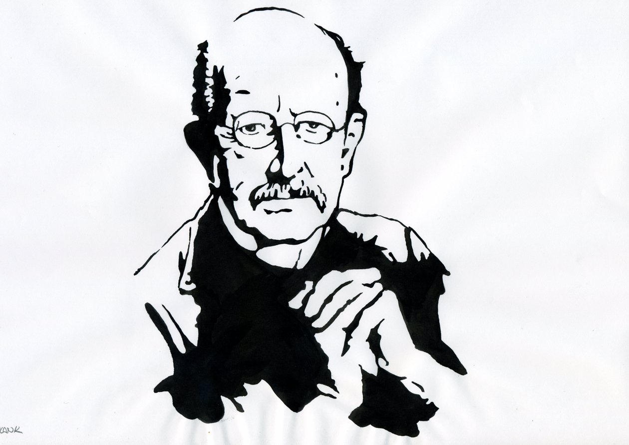 Max Planck, tysk fysiker (Porträtt av den tyske fysikern Max Planck (1868-1947)) av Alessandro Lonati
