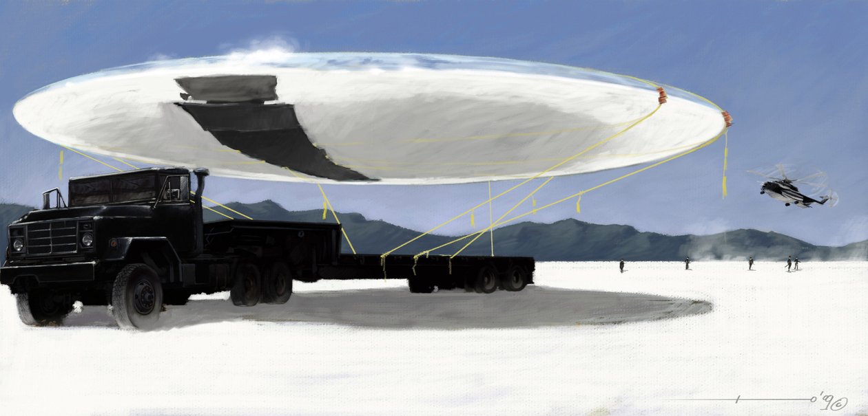 Mystiska fenomen: fångst av ett flygande tefat (UFO eller ufo) av den amerikanska underrättelsetjänsten i Nevadaöknen i USA. Teckning av Alessandro Lonati av Alessandro Lonati