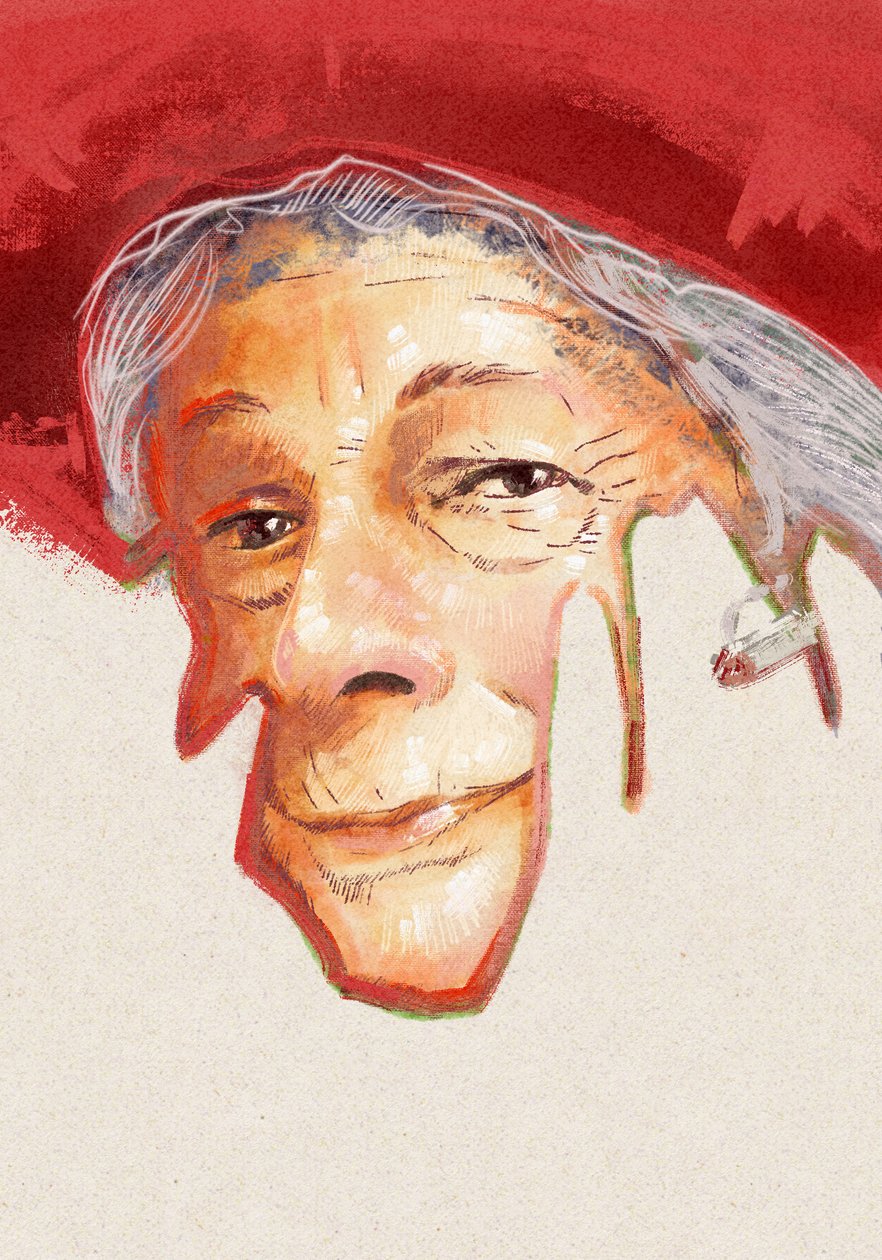 Porträtt av poetessan Wislawa Szymborska, 2023 (illustration) av Alessandro Lonati