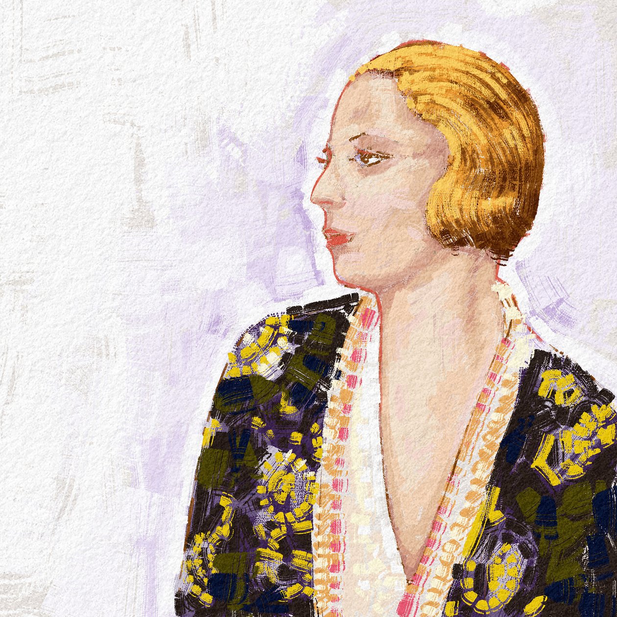 Porträtt av den polska konstnären Tamara De Lempicka, 2023 (illustration) av Alessandro Lonati
