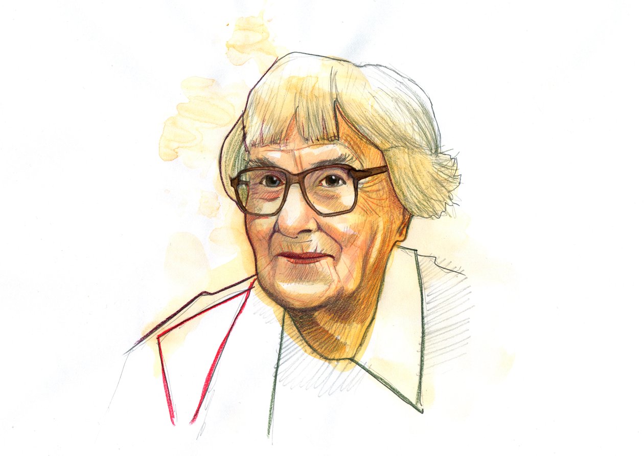 Porträtt av den amerikanska författaren Harper Lee (1926-2016) (Porträtt av den amerikanska författaren Harper Lee) av Alessandro Lonati