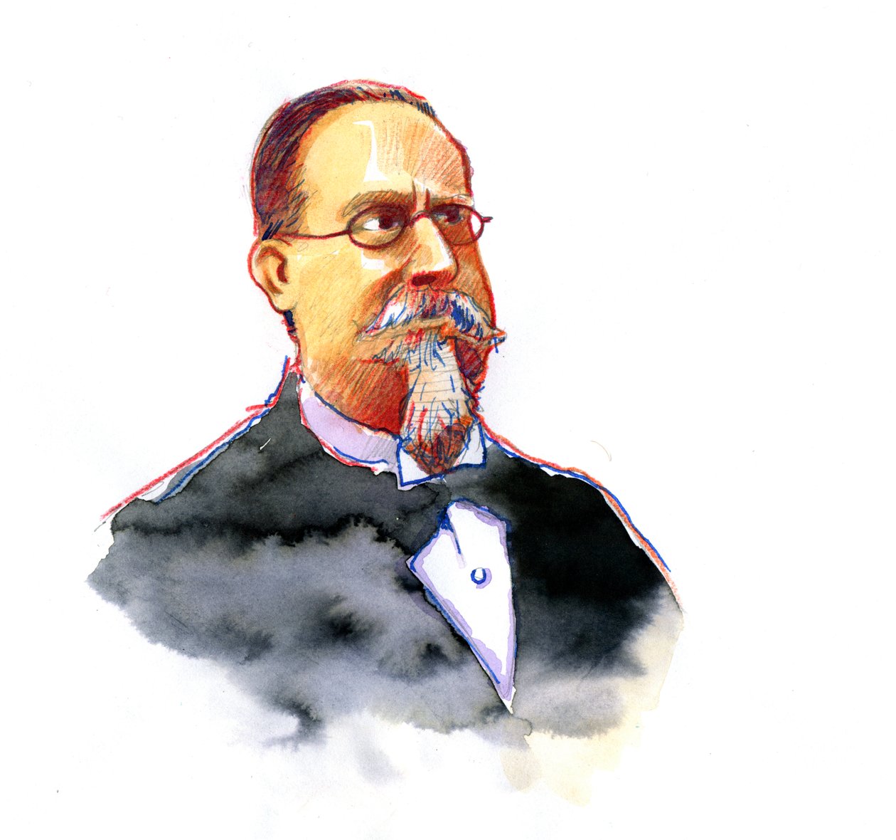 Porträtt av Cesare Lombroso (1835-1909) grundare av den italienska skolan för kriminologi (Porträtt av Cesare Lombroso italiensk kriminolog och läkare, grundare av den italienska skolan för positivistisk kriminologi) av Alessandro Lonati