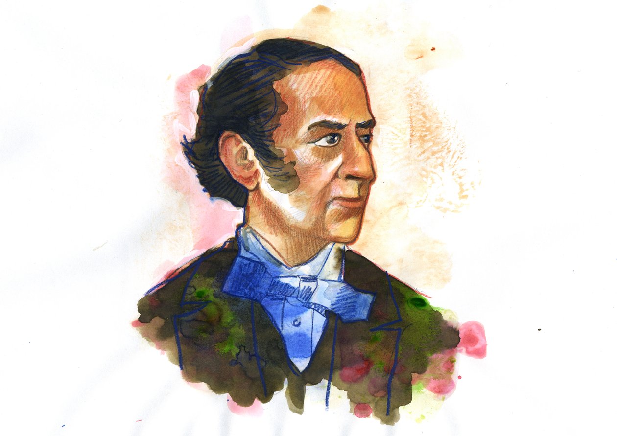 Porträtt av Claude-Henri de Rouvroy, Comte de Saint-Simon (1760-1825) filosof och ekonom - Illustration av Alessandro Lonati av Alessandro Lonati