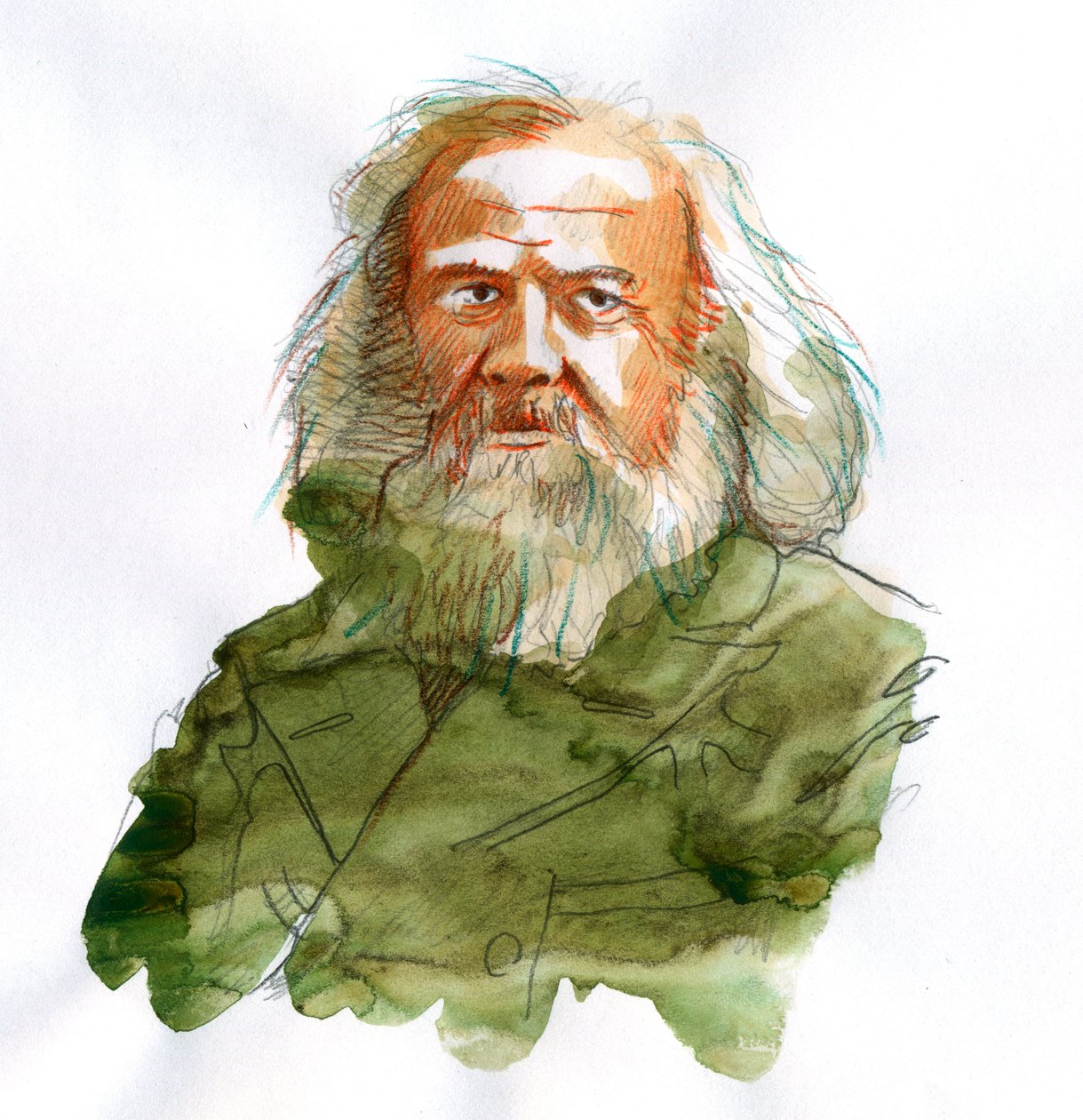 Porträtt av Dmitri Ivanovich Mendeleev, Mendeleev (eller Dmitri Mendeleev av Alessandro Lonati