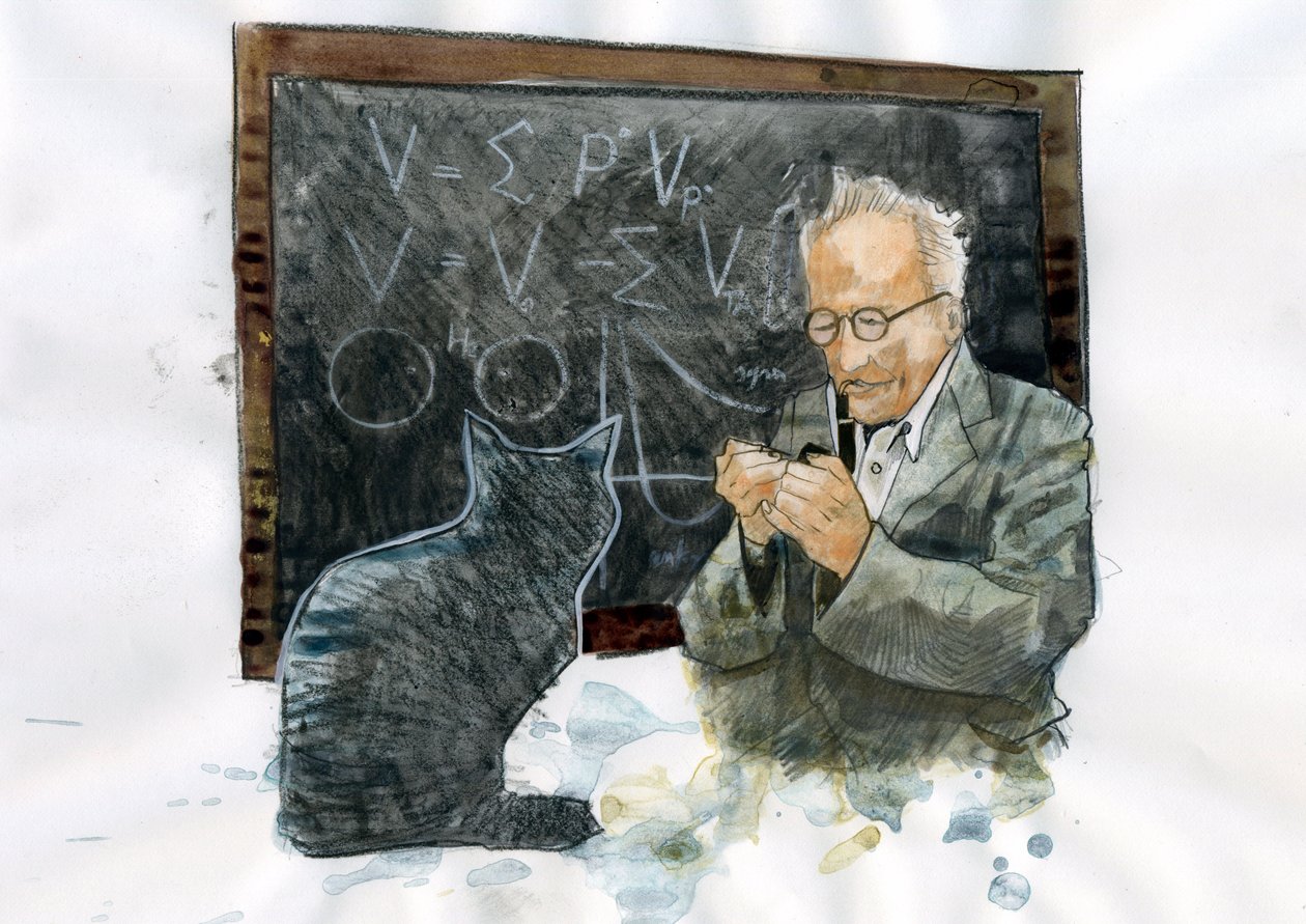 Porträtt av Erwin Schrodinger (1887-1961) (Porträtt av Erwin Erwin Schrodinger) av Alessandro Lonati