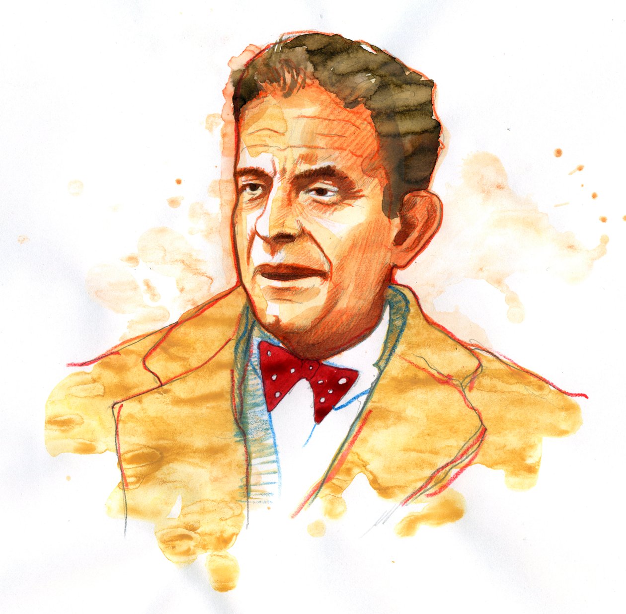 Porträtt av den franske psykiatern och psykoanalytikern Jacques Lacan (1901-1981) (Porträtt av den franske psykoanalytikern och psykiatern Jacques Lacan) av Alessandro Lonati