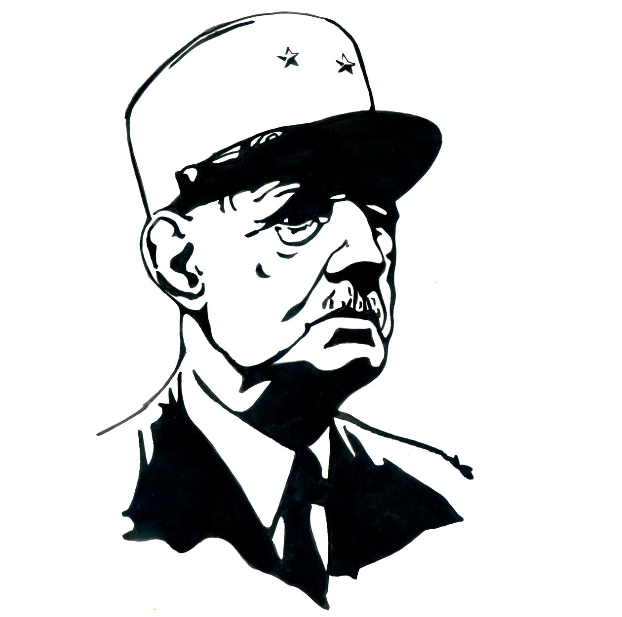 Porträtt av general Charles de Gaulle (1890-1970) av Alessandro Lonati