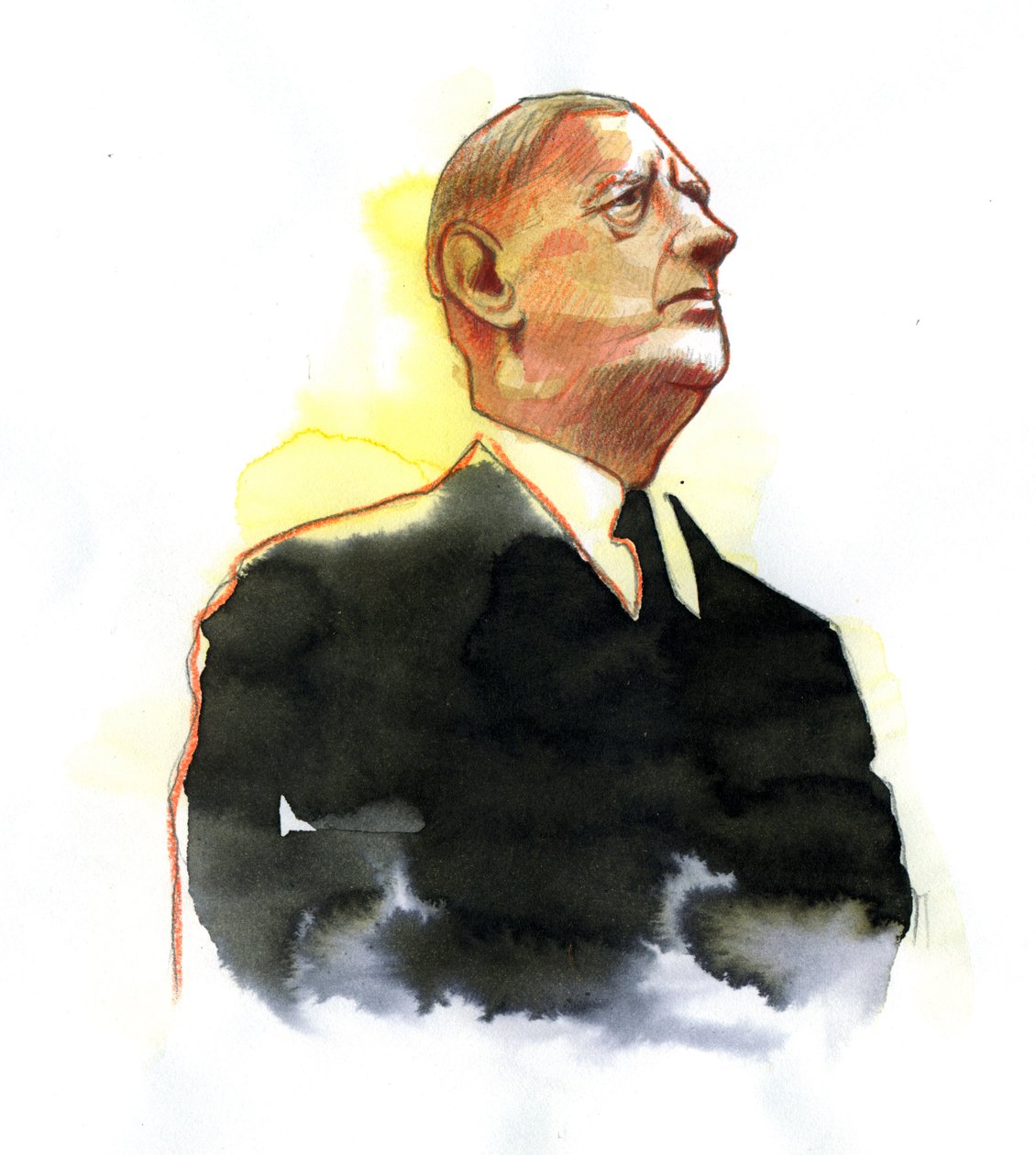Porträtt av general Charles de Gaulle (1890-1970) president 1961 av Alessandro Lonati