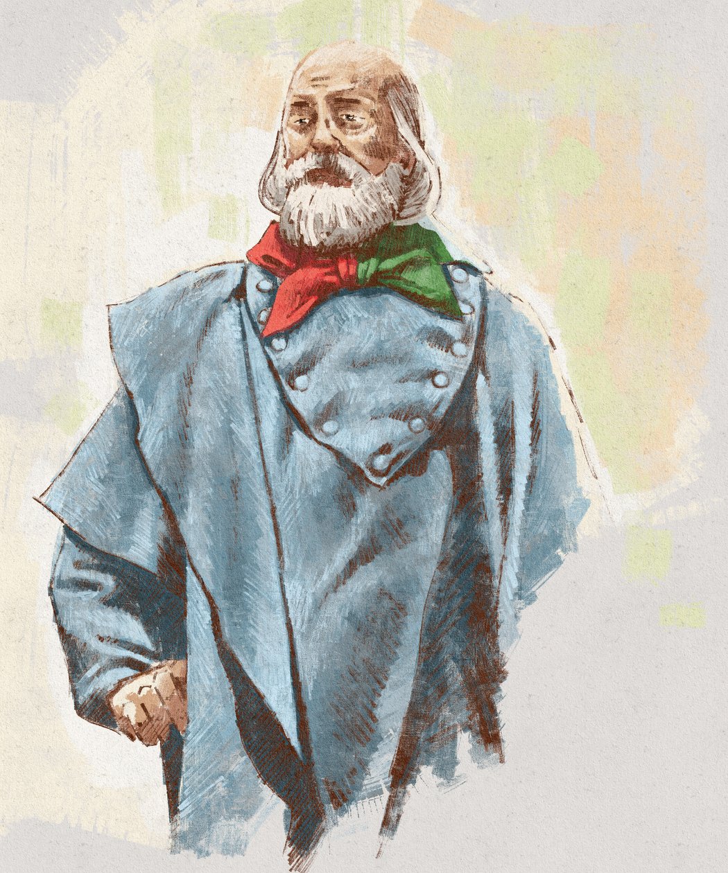 Porträtt av general Giuseppe Garibaldi, 2023 (illustration) av Alessandro Lonati