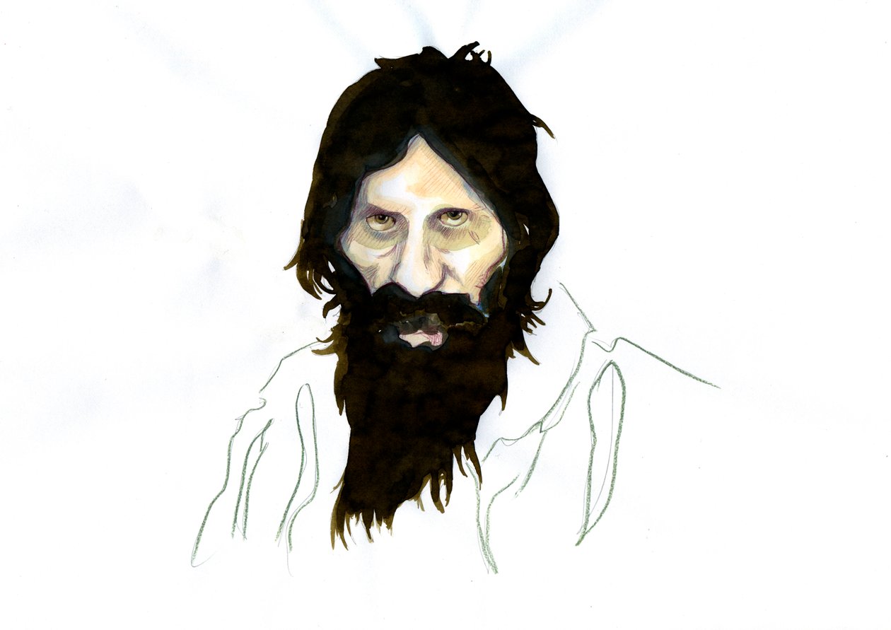 Porträtt av Grigori Yefimovich Rasputin (Rasputin av Alessandro Lonati