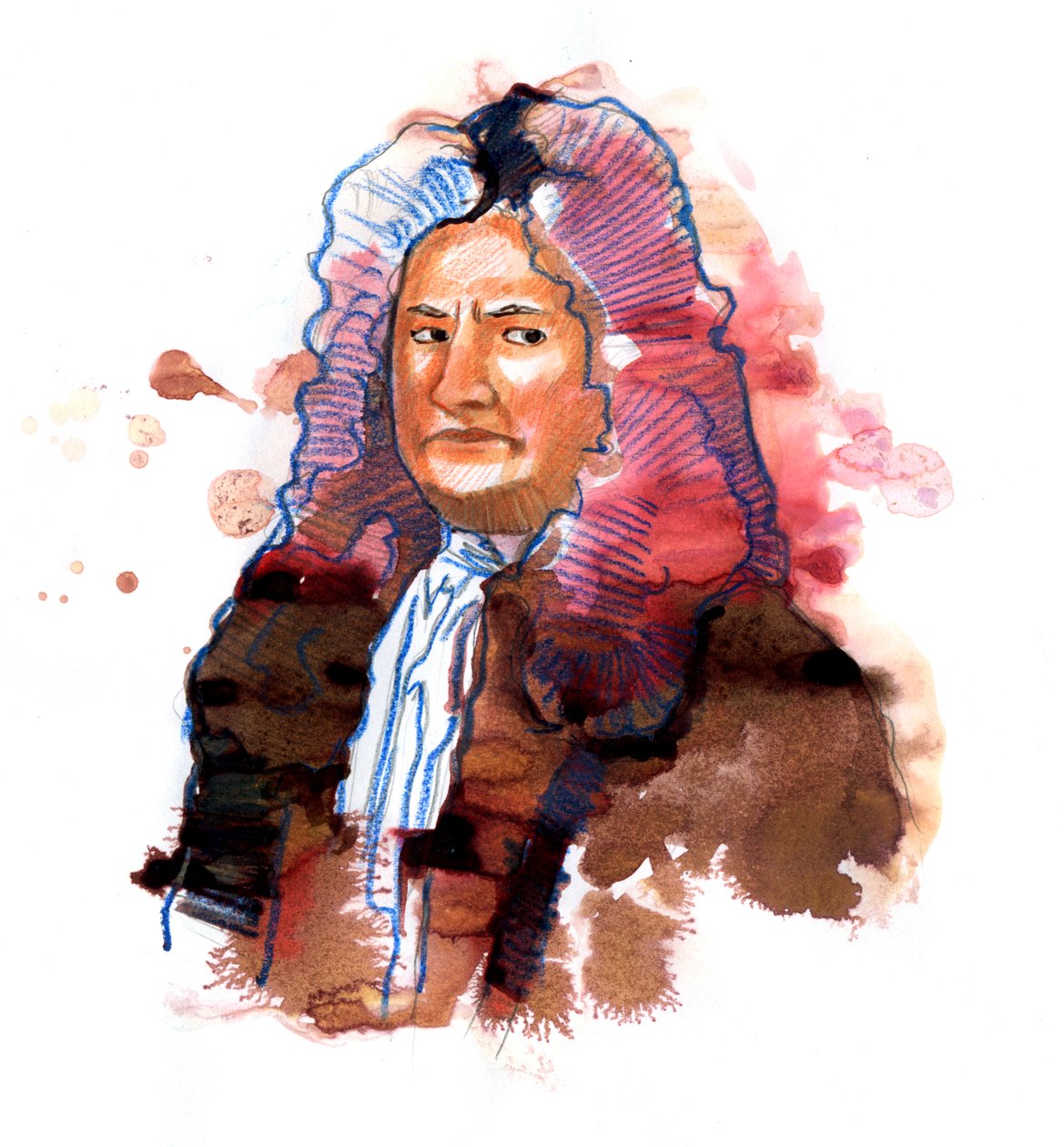 Porträtt av Isaac Newton (1642-1727) filosof, matematiker, fysiker, alkemist, astronom och teolog (Porträtt av Isaac Newton, engelsk fysiker och matematiker) av Alessandro Lonati