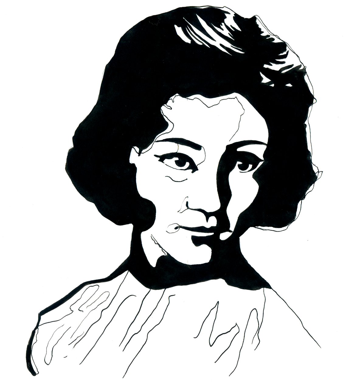 Porträtt av Jiang Qing (1914-1991) Mao Zedongs fru (Porträtt av Jiang Qing som Madame Mao) av Alessandro Lonati