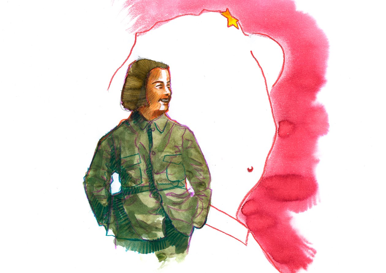 Porträtt av Jiang Qing (1914-1991) Mao Zedongs fru (Porträtt av Jiang Qing som Madame Mao) av Alessandro Lonati